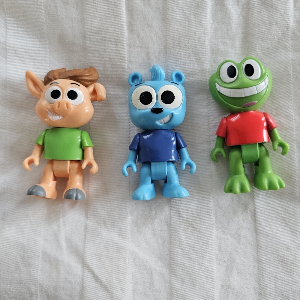 Pocket Watch Hobby Kids Adventures Jointed PVC Figures Bear Frog Pig Toys